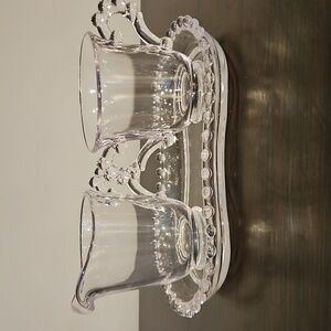 Imperial Glass Candlewick Cream & Sugar Set With Tray